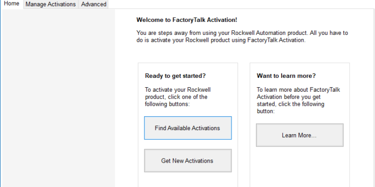 factorytalk activation manager not showing new activations