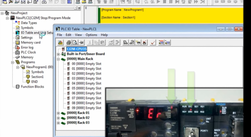 Omron PLC CX-Programmer – I/O Table Creation