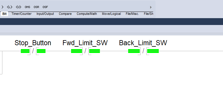 PLC Bit Instructions XIO and XIC ladder examples