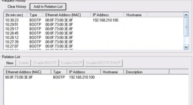 BootP DHCP EtherNet/IP Tool