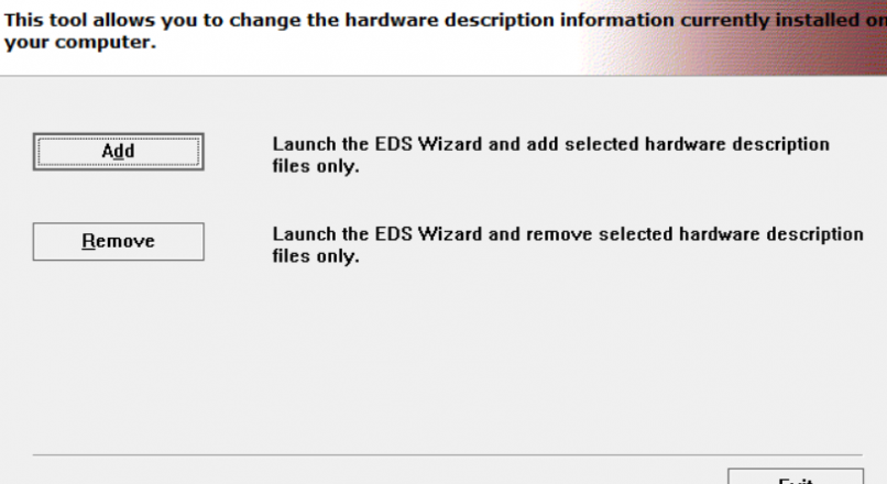 EDS File Installation via RSLinx EDS Hardware Installation Tool