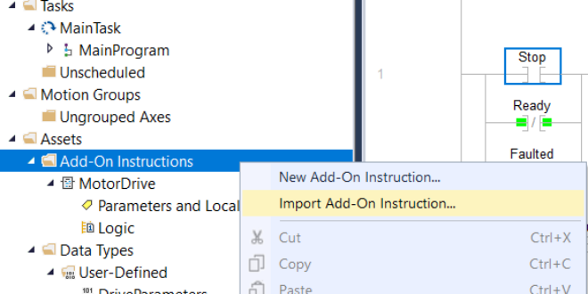Importing an Add-On Instruction Definition