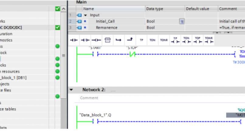 Siemens PLC Drive Motor Start Stop
