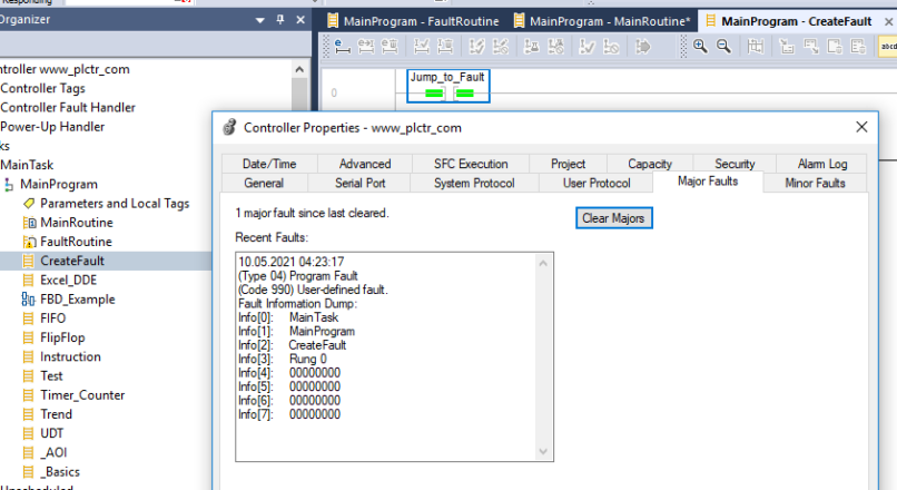 Create Controller Fault Routine