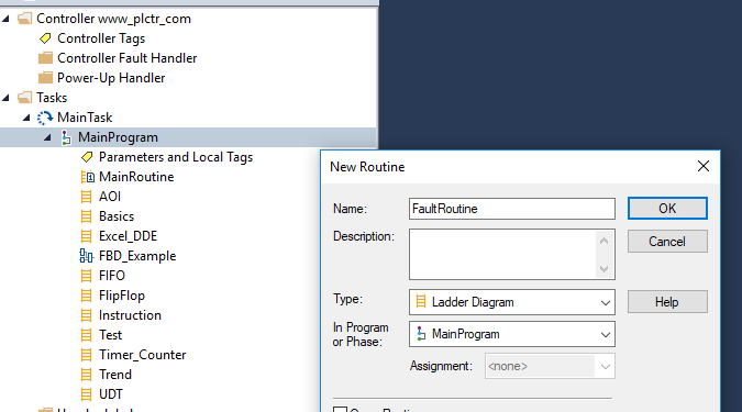 PLC Controller Fault Routine