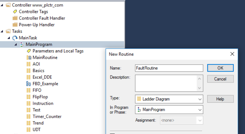 PLC Controller Fault Routine